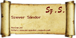 Szever Sándor névjegykártya