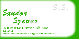 sandor szever business card